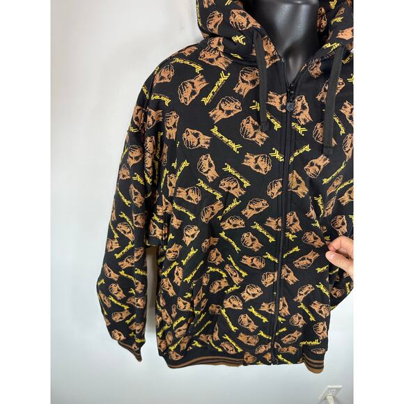 Barefox Hoodie Full Zip Size 2XL All Over Print Streetwear Y2K - Picture 7 of 11